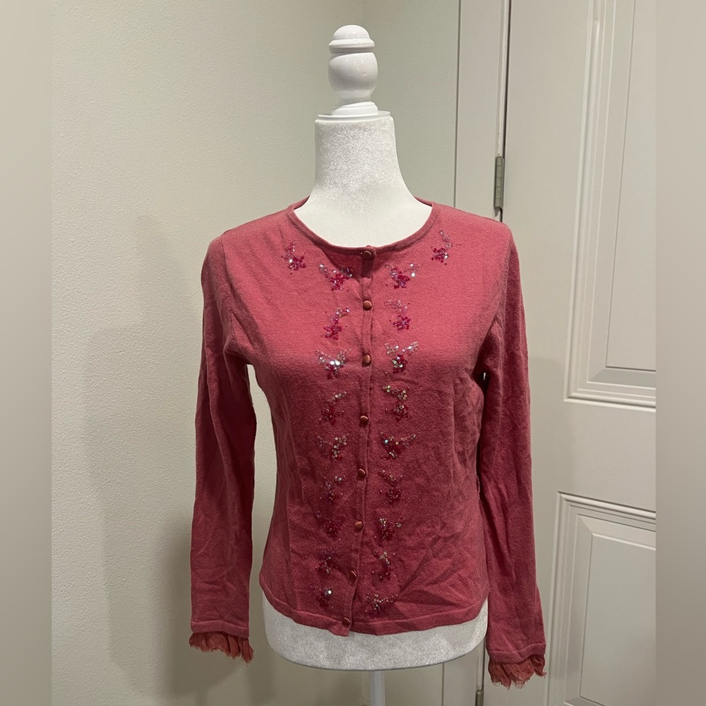 Agata Pink Embellished Cardigan